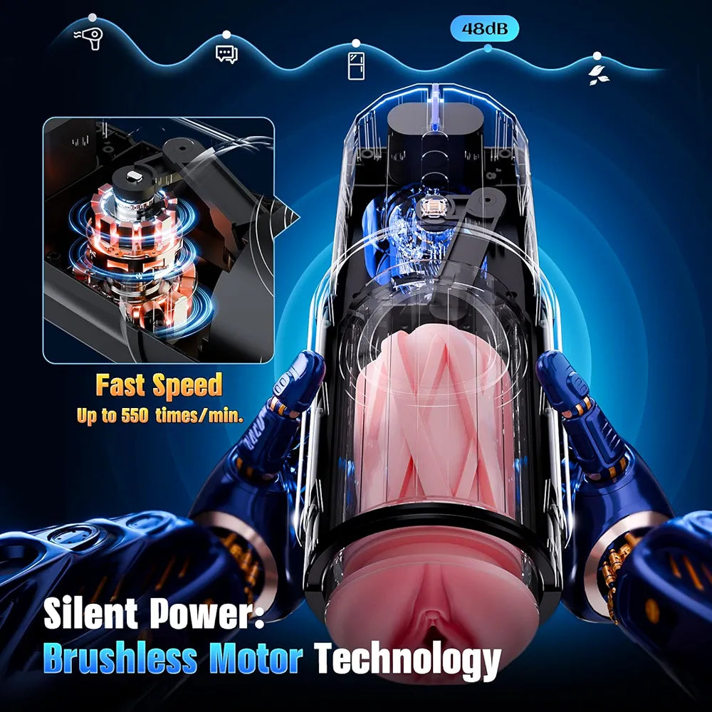 EINSEO AI-Powered App-Controlled Male Masturbator with 360° Heating, 5-Speed Thrusting, and Brushless Motor