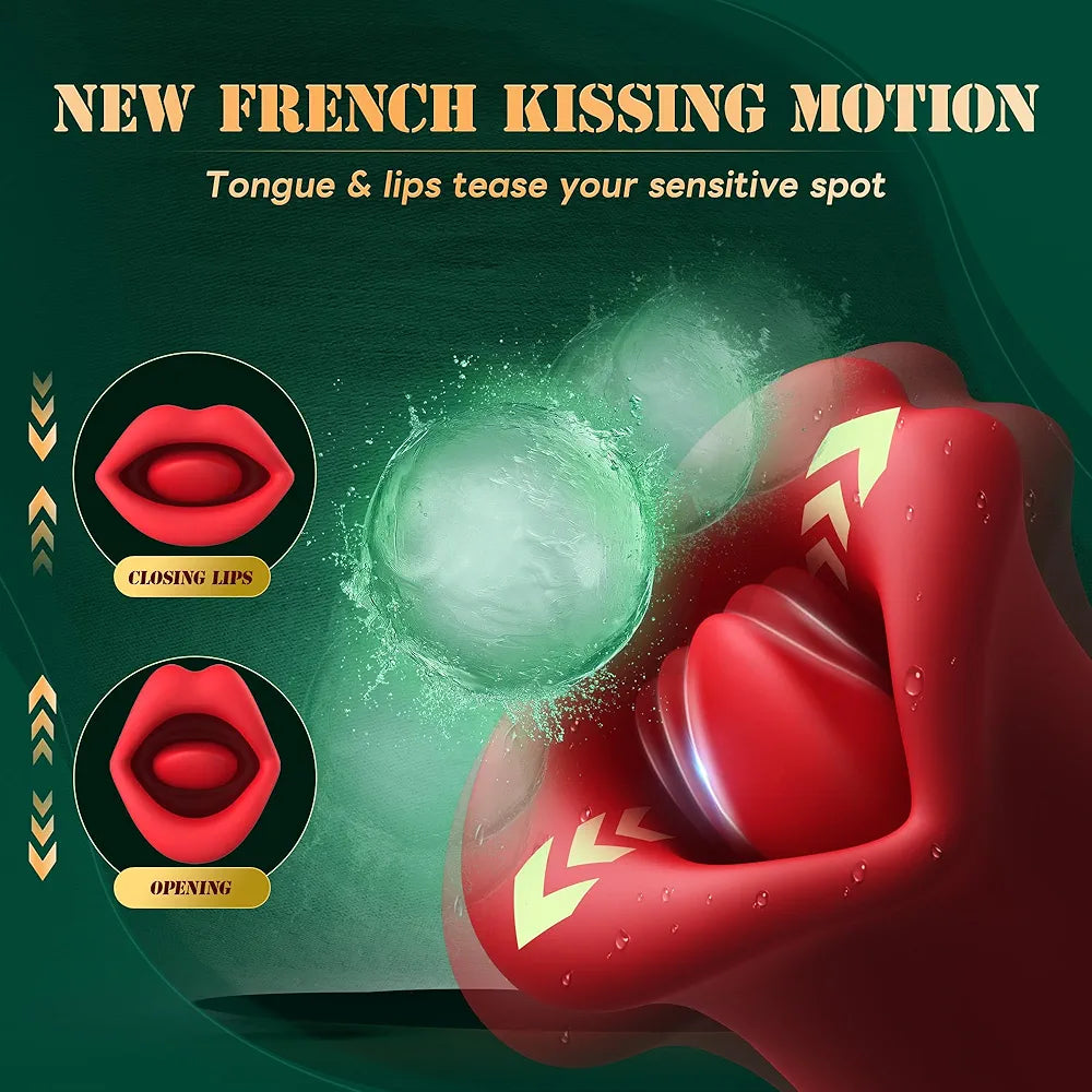 Rose-Shaped Clitoral Stimulator with 20 Vibration and Licking Modes