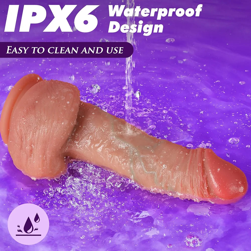 Realistic Silicone Thrusting & Vibrating G-Spot Stimulator with Heating and Suction Base