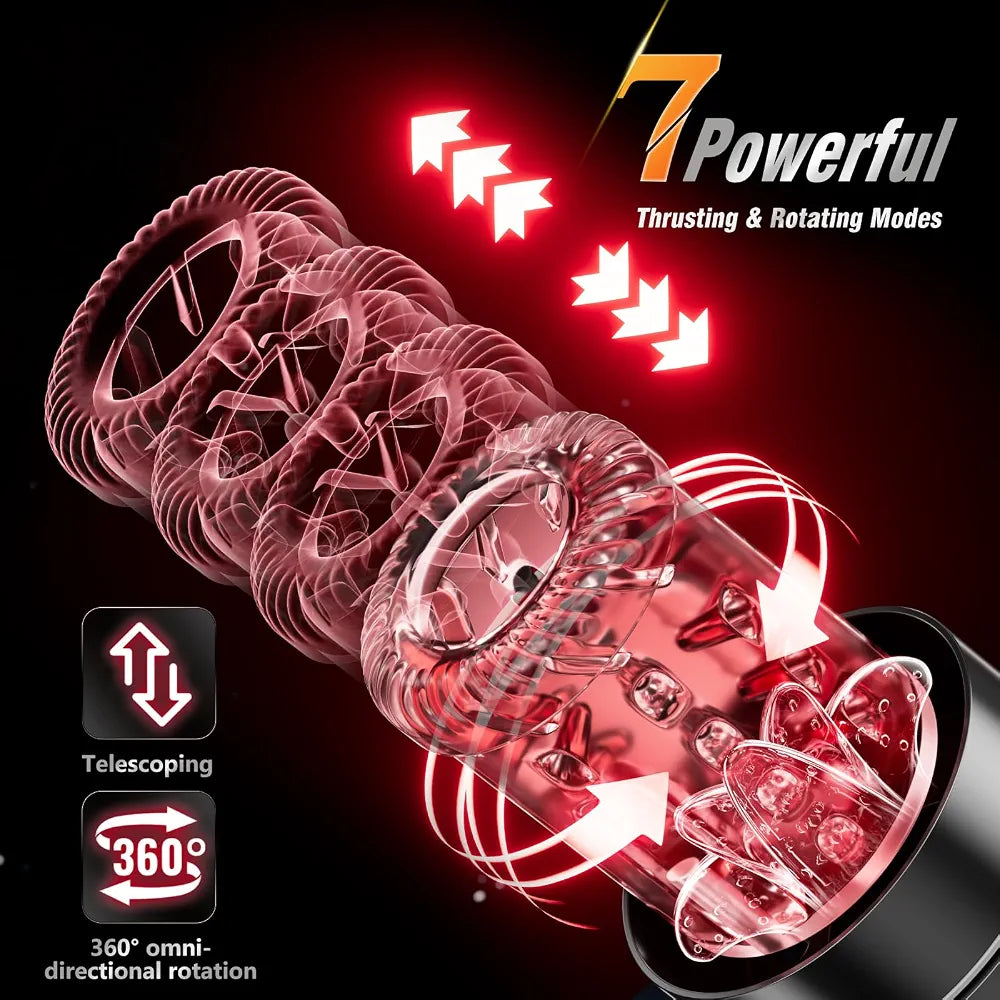 Mrgras AI-Sync Male Masturbator with Vacuum Pump, 12 Suction Levels, 7 Thrusting, Rotating, and Vibrating Modes