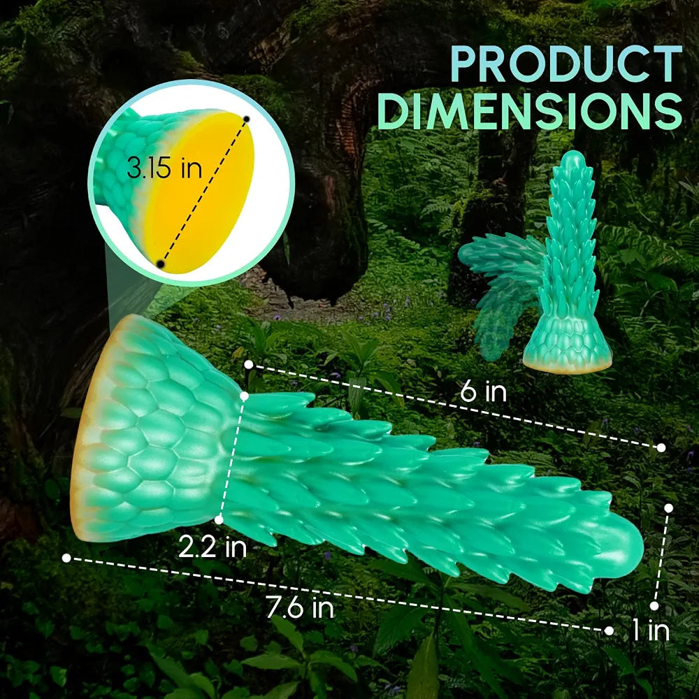 7.7-Inch Realistic Dragon Fantasy Dildo with Suction Cup - Silicone Anal Sex Toy for Men and Women