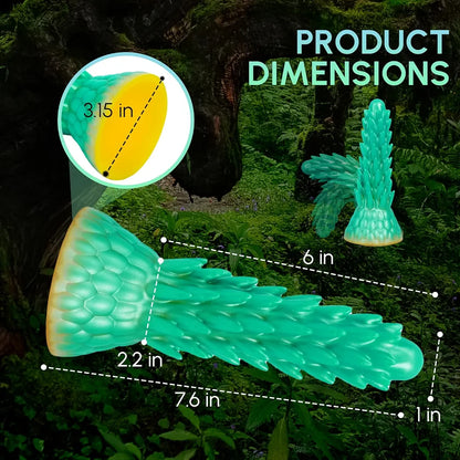 7.7-Inch Realistic Dragon Fantasy Dildo with Suction Cup - Silicone Anal Sex Toy for Men and Women