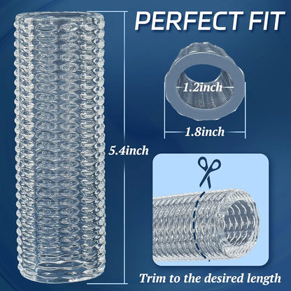 X-pidany Trim-to-Fit Girth Enhancing Penis Sleeve - Reusable Textured Cock Extender for Delay and Erection Support