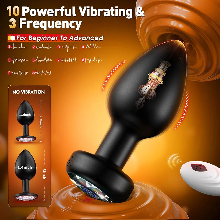10-Mode Remote Controlled Silicone Vibrating Anal Plug Set - 3-Piece Prostate Massager Kit