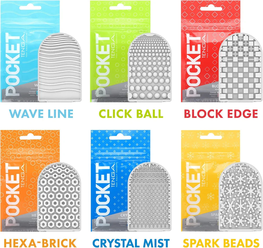 TENGA Pocket Series 6-Pack Disposable Masturbator Sleeves - Variety Set for Men