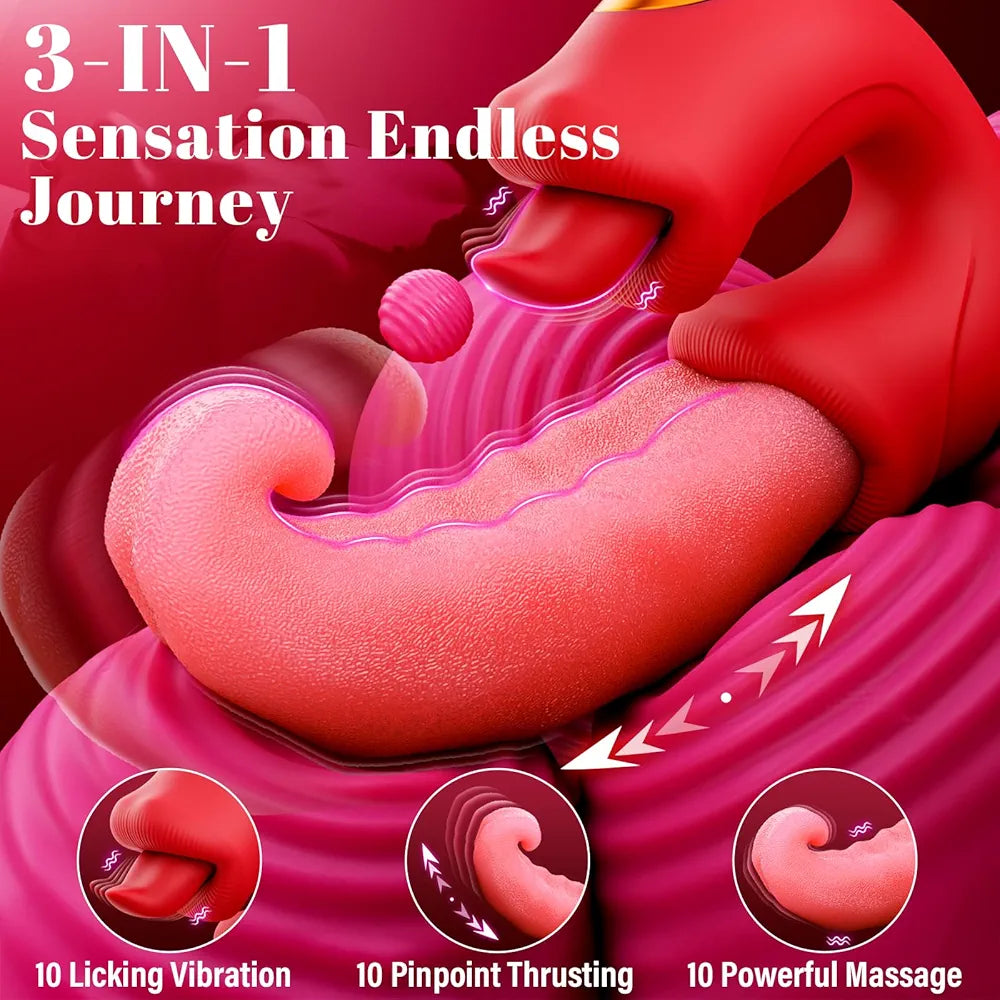 Toendi 10-Mode Thrusting and Licking G-Spot Vibrator for Women
