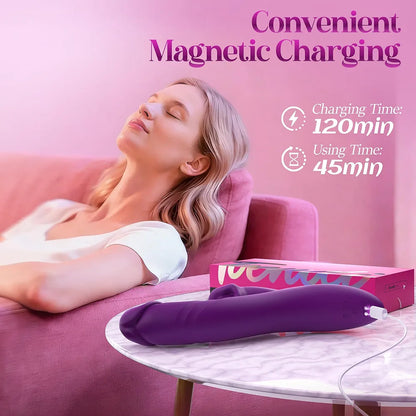 Toendi Dual-Action Rabbit Vibrator with Nipple and Clitoral Sucking, Thrusting Dildo