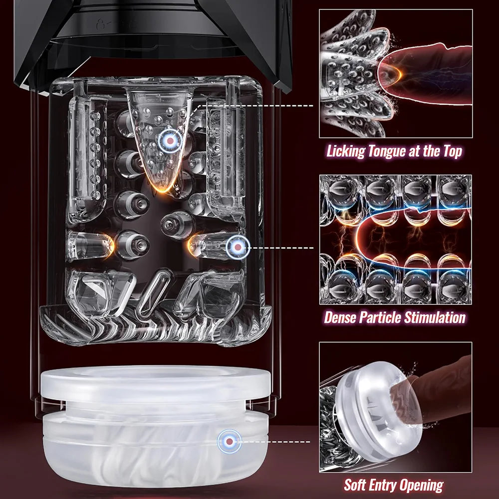 EINSEO AI-Sync Waterproof Male Masturbator with Phone Holder, 7 Sucking & 7 Thrusting Modes, and Suction Base