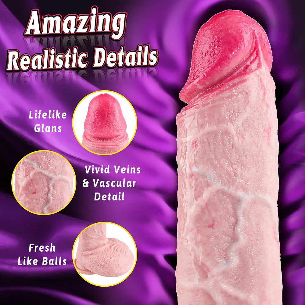 9.6-Inch Realistic Thrusting Vibrating Dildo with Remote Control and 10 Vibration Modes