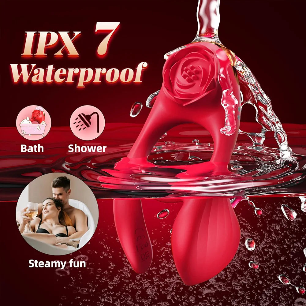 Dual-Stimulation Silicone Vibrating Penis Ring with 7 Vibration Modes for Couples