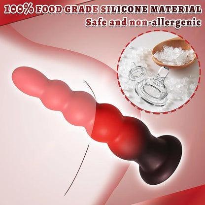 Premium 7-Inch Silicone Progressive Anal Bead Trainer with Suction Base