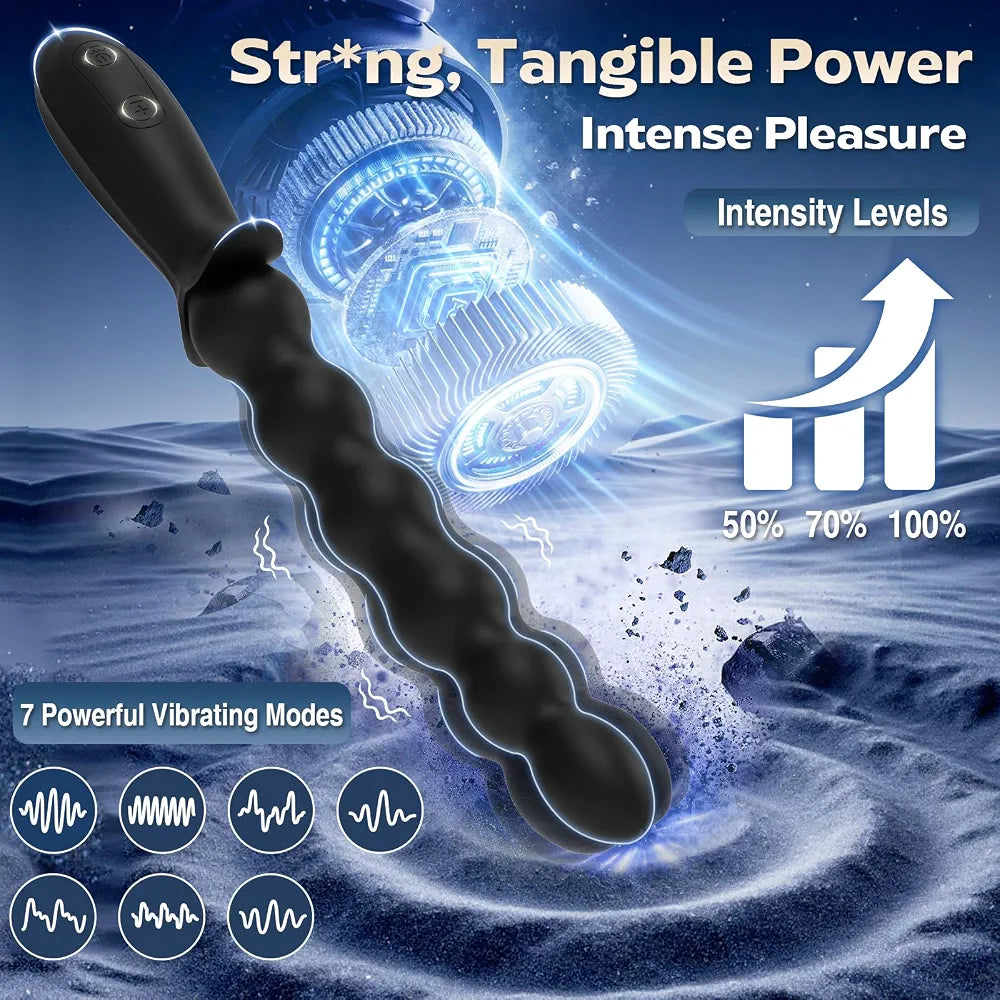 Premium 4-Piece Silicone Anal Training Kit: Vibrating Beads and Butt Plug Set with 10 Stimulation Modes