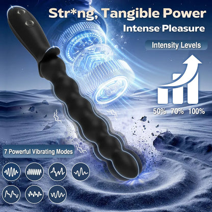 Premium 4-Piece Silicone Anal Training Kit: Vibrating Beads and Butt Plug Set with 10 Stimulation Modes