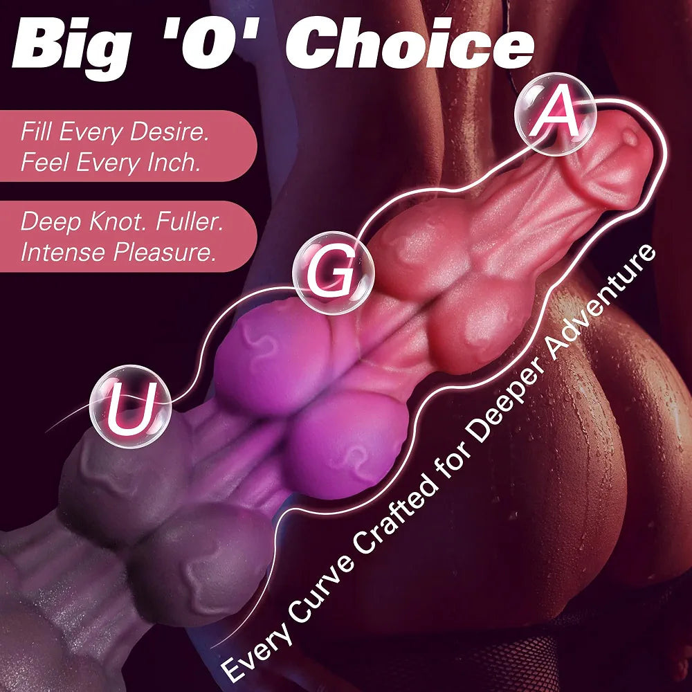 9.76" Purple Monster Fantasy Knot Dildo with Suction Cup - Advanced Silicone Anal Training Toy