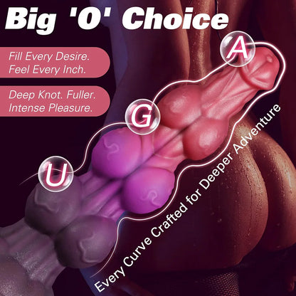 9.76" Purple Monster Fantasy Knot Dildo with Suction Cup - Advanced Silicone Anal Training Toy