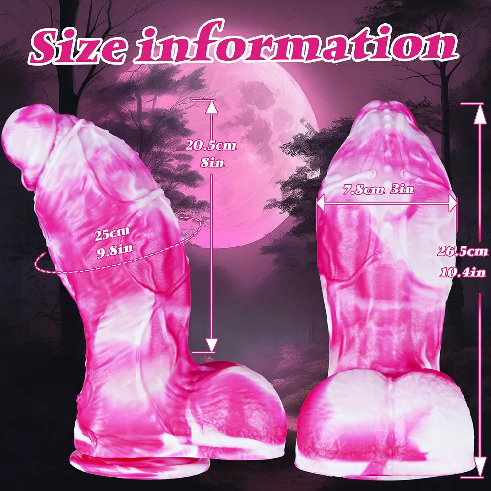 10.4" Realistic Silicone Monster Dildo with 3" Diameter and Suction Cup - Extra Large Fantasy Sex Toy