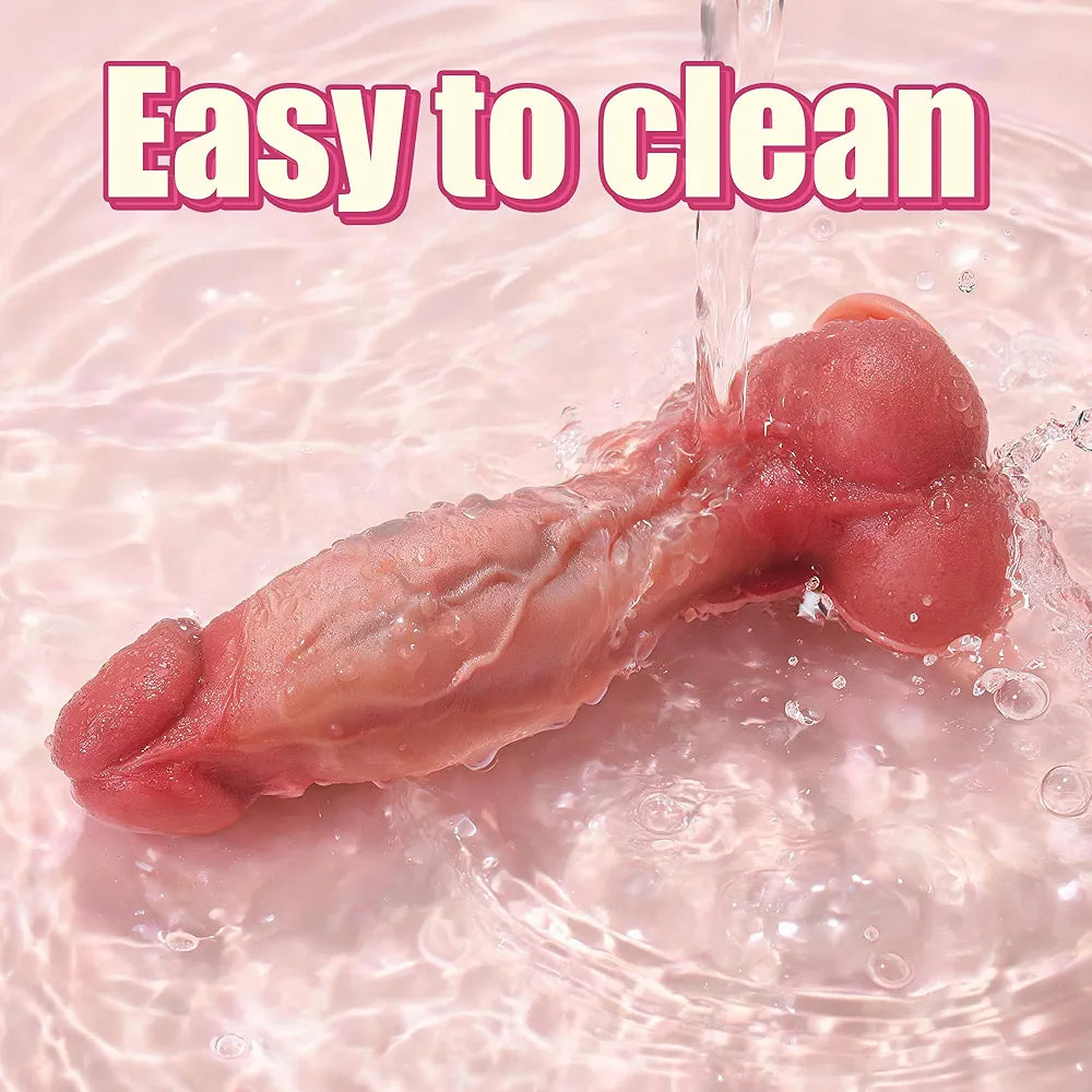 9.5" Realistic Dual-Density Silicone Dildo with Lifelike Texture for G-Spot and Anal Play