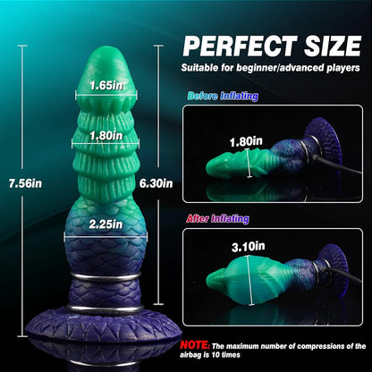 Inflatable Fantasy Horse Dildo with Adjustable Thickness and Strong Suction Cup