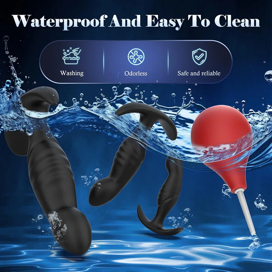 4-Piece Silicone Anal Training Plug Set with Flared Base for Beginners and Advanced Users