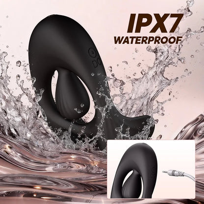 Triple-Motor Remote Controlled Vibrating Penis Ring with 10 Vibration Modes for Couples