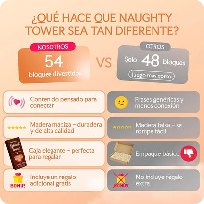 Spanish Adult Tower Game: 54 Spicy Relationship Challenges for Couples Date Night