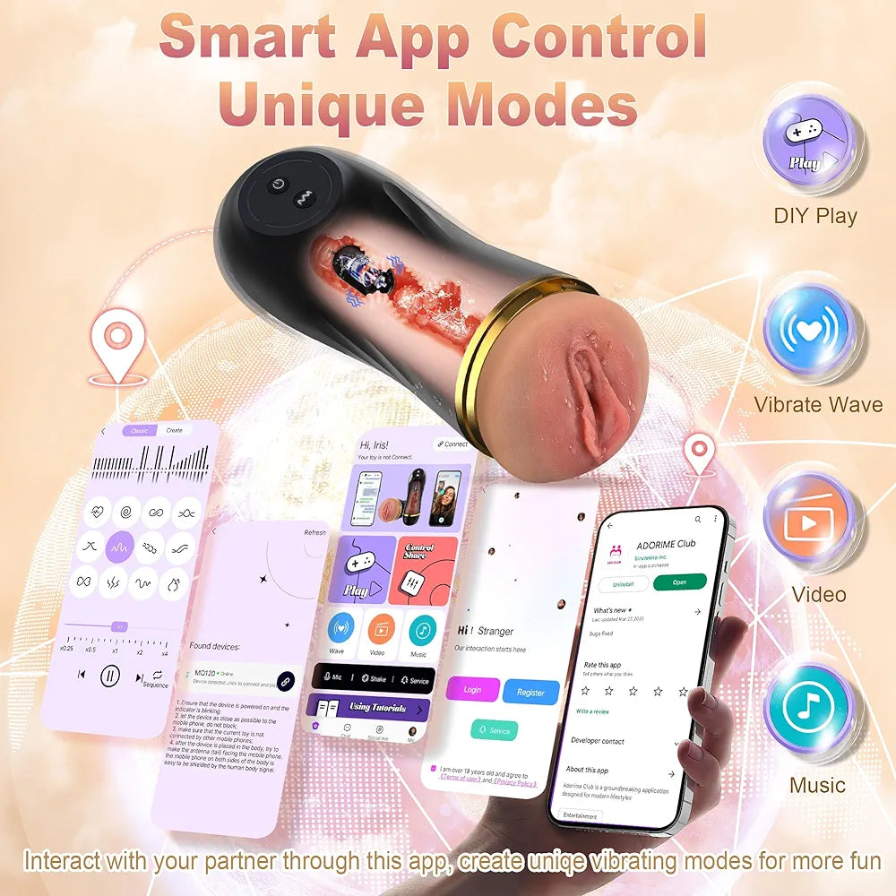 Realistic Textured Vibrating Male Masturbator with 10 Vibration Modes for Penis Training and Pleasure