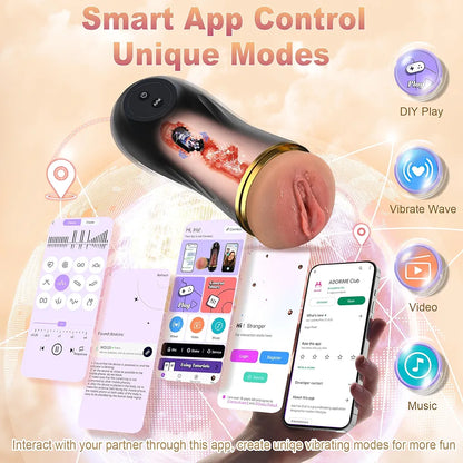 Realistic Textured Vibrating Male Masturbator with 10 Vibration Modes for Penis Training and Pleasure