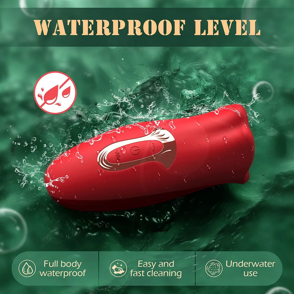Rose-Shaped Clitoral Stimulator with 20 Vibration and Licking Modes