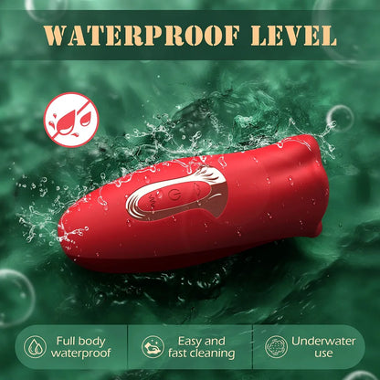 Rose-Shaped Clitoral Stimulator with 20 Vibration and Licking Modes