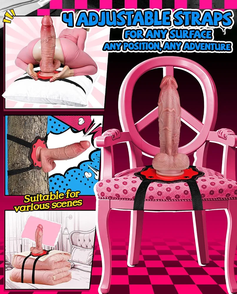 9.3-Inch Realistic Dual-Density Silicone Dildo with Suction Cup and Pillow Mount