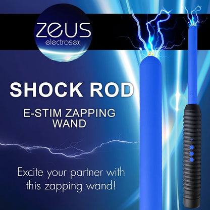 ZEUS ELECTROSEX E-Stim Shock Rod - Dual-Intensity Pinpoint Zapping Wand for Sensory Play, Blue