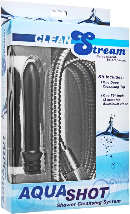 Cleanstream All-in-One Shower Enema Cleansing System with 79-Inch Hose and 5.5-Inch Silicone Tip, Reusable Shower-Connected Enema Kit for Personal Hygiene