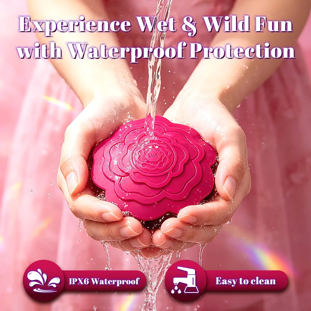 Remote-Controlled Rose Nipple Vibrator with 10 Stimulation Modes for Couples