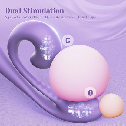 Tracy's Dog Dual-Stimulation Rabbit Vibrator with 10 Vibration Modes, Flexible Silicone G-Spot and Clitoral Massager
