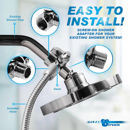 Cleanstream Premium 6-Foot Shower Enema System with 4 Interchangeable Silicone and Aluminum Tips and Shower Adapter