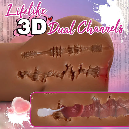 Realistic 8LB Male Masturbator with Soft Vaginal and Anal Channels