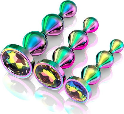 Premium Stainless Steel Graduated Anal Bead Set - 3-Piece Luxury Anal Training Kit