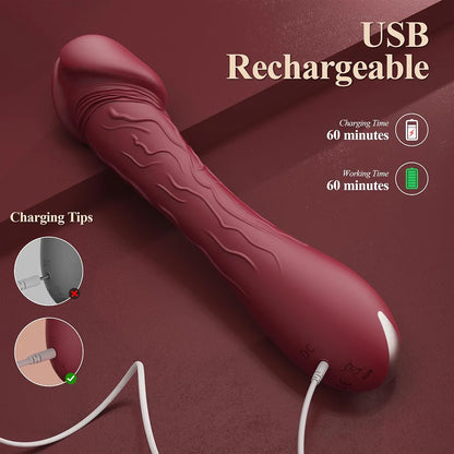 4.7-Inch Realistic G-Spot Vibrator with 10 Vibration Modes for Clitoral Stimulation