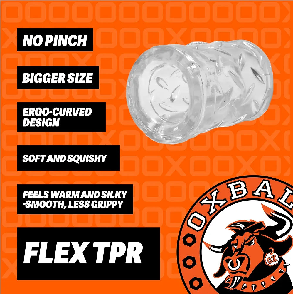 Oxballs FLEXtpr Vacuum Nipple Suction Cups with Tug Handles - Clear
