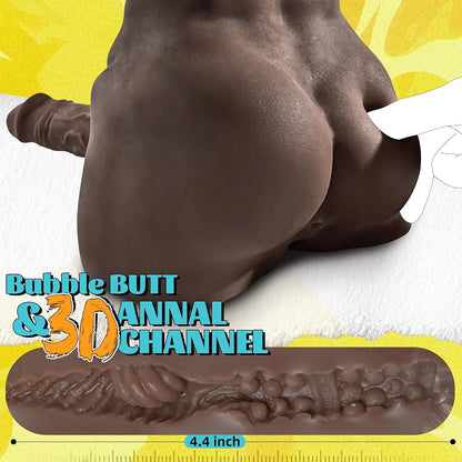 6LB Portable Realistic Male Sex Doll with Flexible Dildo and Dual-Entry Masturbation Features