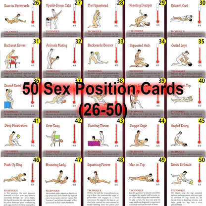 Romantic Couples Game: 50 Intimate Position Cards & Glow-in-the-Dark Dice Set