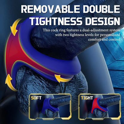 Adjustable Silicone Dual-Ring Cock Ring Set for Enhanced Performance and Stamina