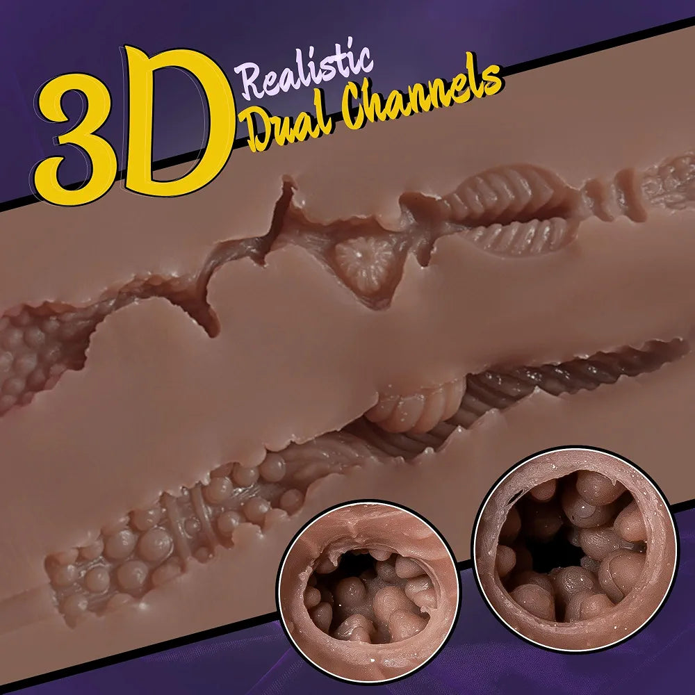 Premium Male Masturbator Torso with Realistic 3D Textured Vagina and Anal Canal, 8.2lb Soft-Touch Silicone Body