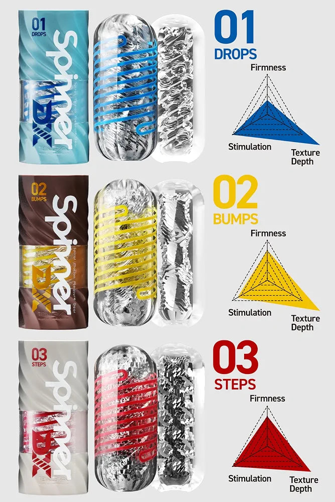 TENGA Spinner DX 02 Bumps: Reusable Waterproof Male Masturbator with Spiral Motion Technology
