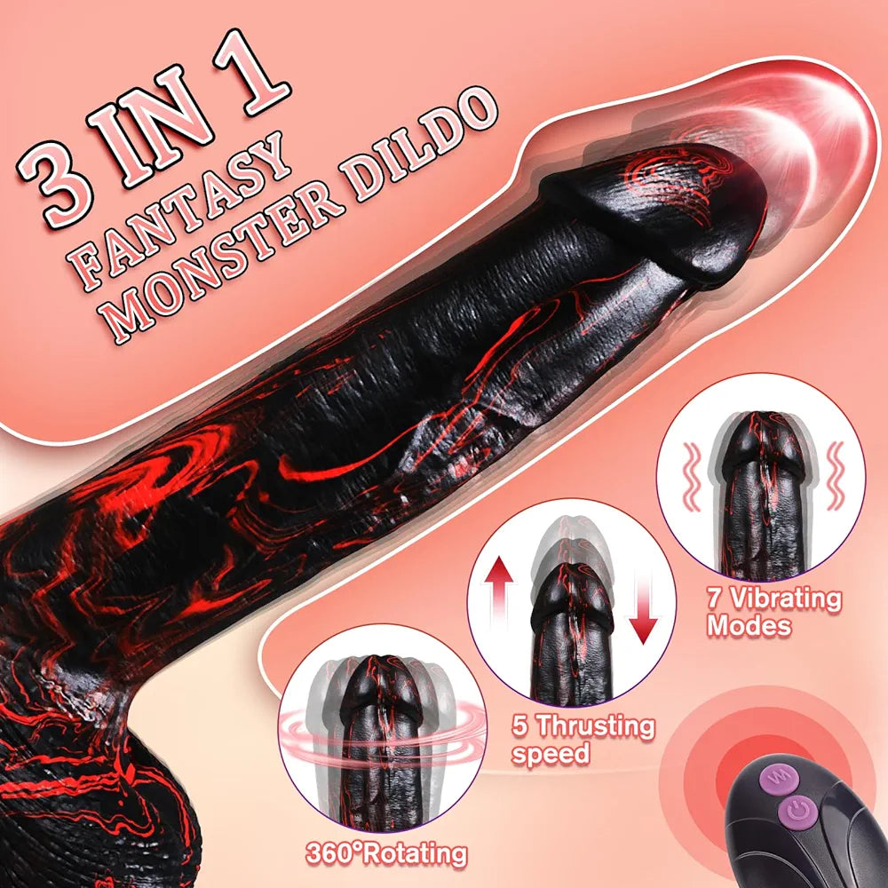 10-Inch Realistic Thrusting and Vibrating Dildo with G-Spot Stimulation for Women and Couples