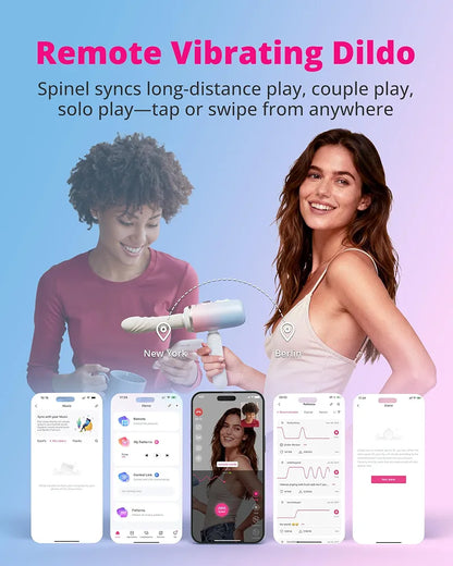 LOVENSE Spinel App-Controlled Thrusting, Vibrating, and Heating Dildo with Dual Stimulation and Suction Cup