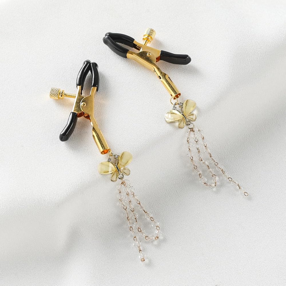 Adjustable Tassel Nipple Clamps - Non-Piercing Adult Play Jewelry Set