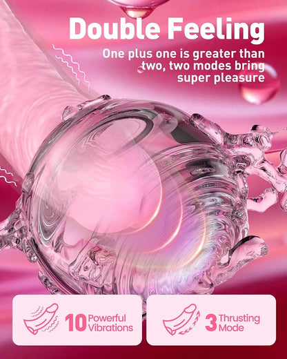 9-Inch Thrusting G-Spot Vibrating Dildo with 10 Vibration Patterns and 3 Thrusting Modes - Waterproof Adult Toy for Couples