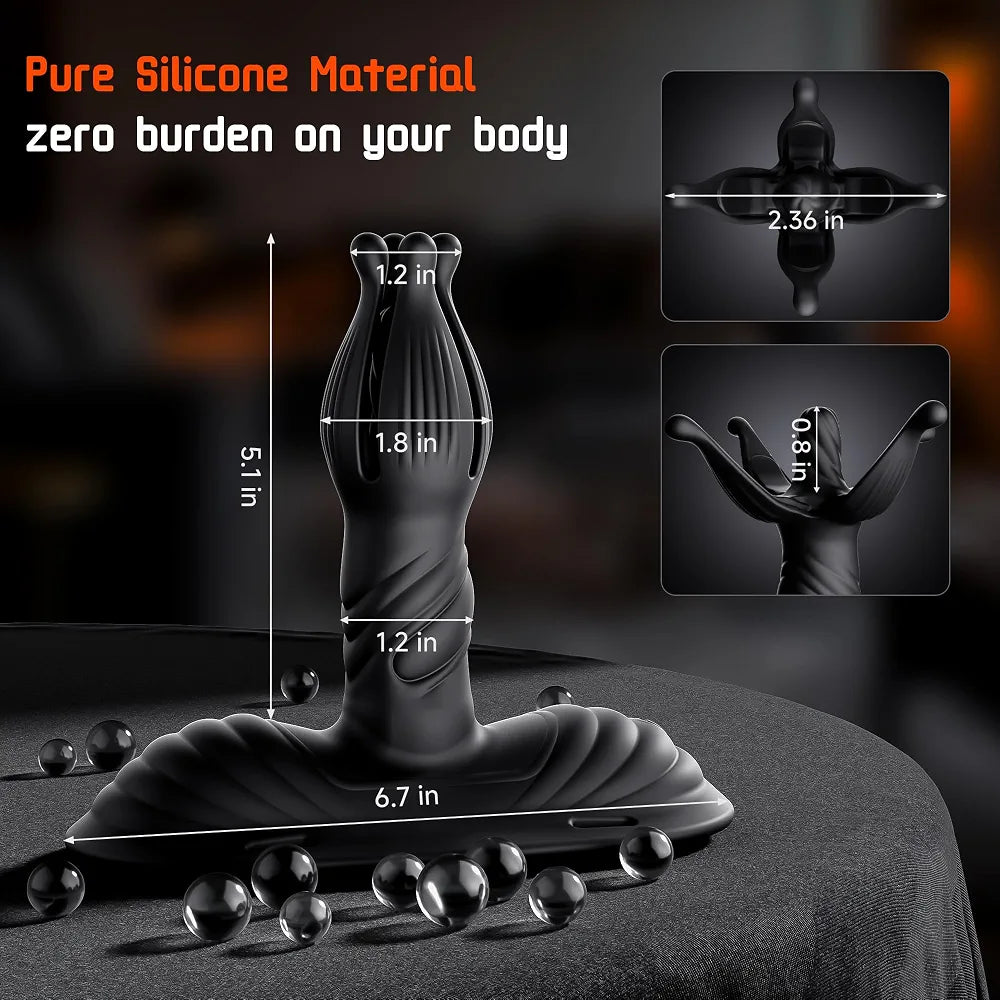 Beisar AI-Sync App-Controlled Prostate Massager with 9 Vibration Modes and Suction Base