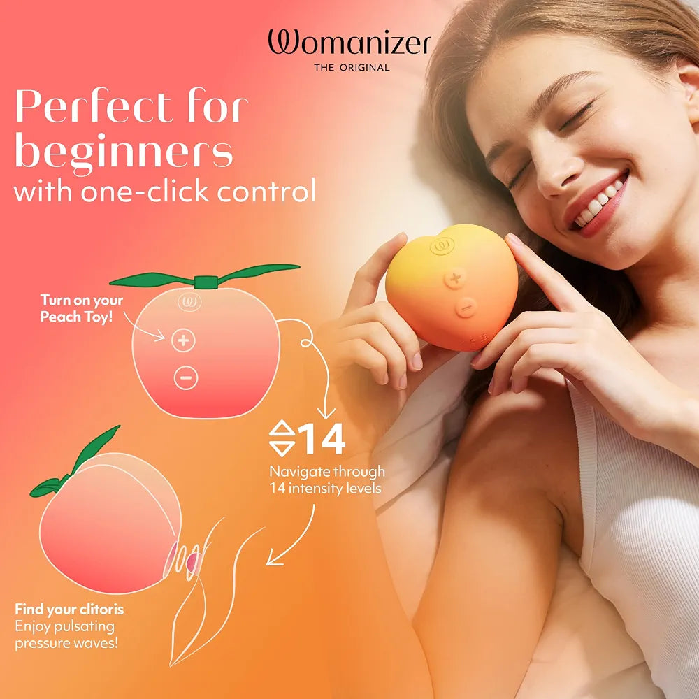 Womanizer Peach Rechargeable Silicone Clitoral Suction Stimulator